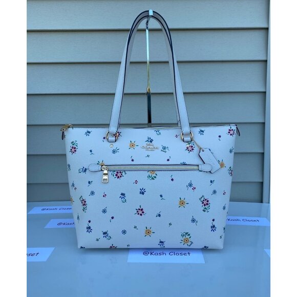 Coach tote gallery wildflower printed large purse chalk multi - Picture 1 of 12